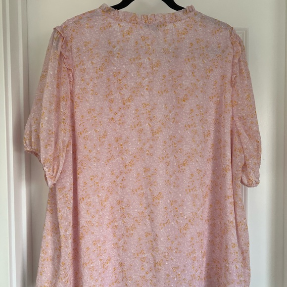 Papermoon pink blouse with orange and white flowers. 2x - Picture 3 of 8